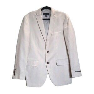 INC International Concepts Men Ivory Cream Beige Linen Blend Sport Coat Blazer S